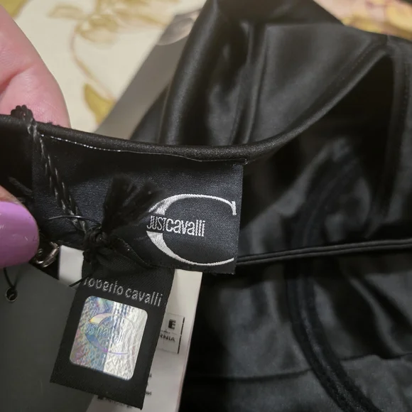 🔥NWT Roberto Cavalier Vintage Black Slinky Bustier Gown Maxi Dress 40 / 4 XS S - Picture 2 of 16